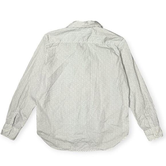 Frank & Eileen EILEEN Heart Print Relaxed Button Up Shirt SIZE XS Navy White - Picture 2 of 12